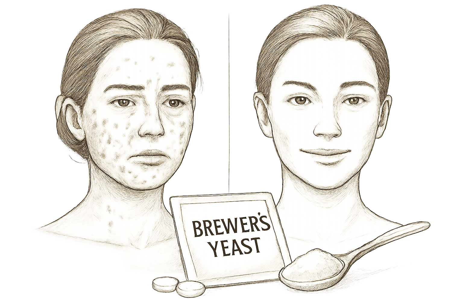 levure de bière peau avant après